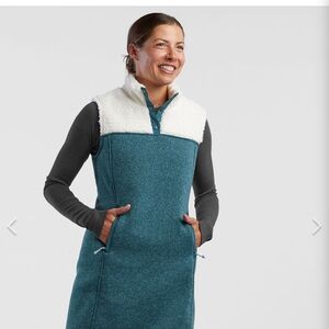 Title Nine Navy and White Fleece-Lined Dress